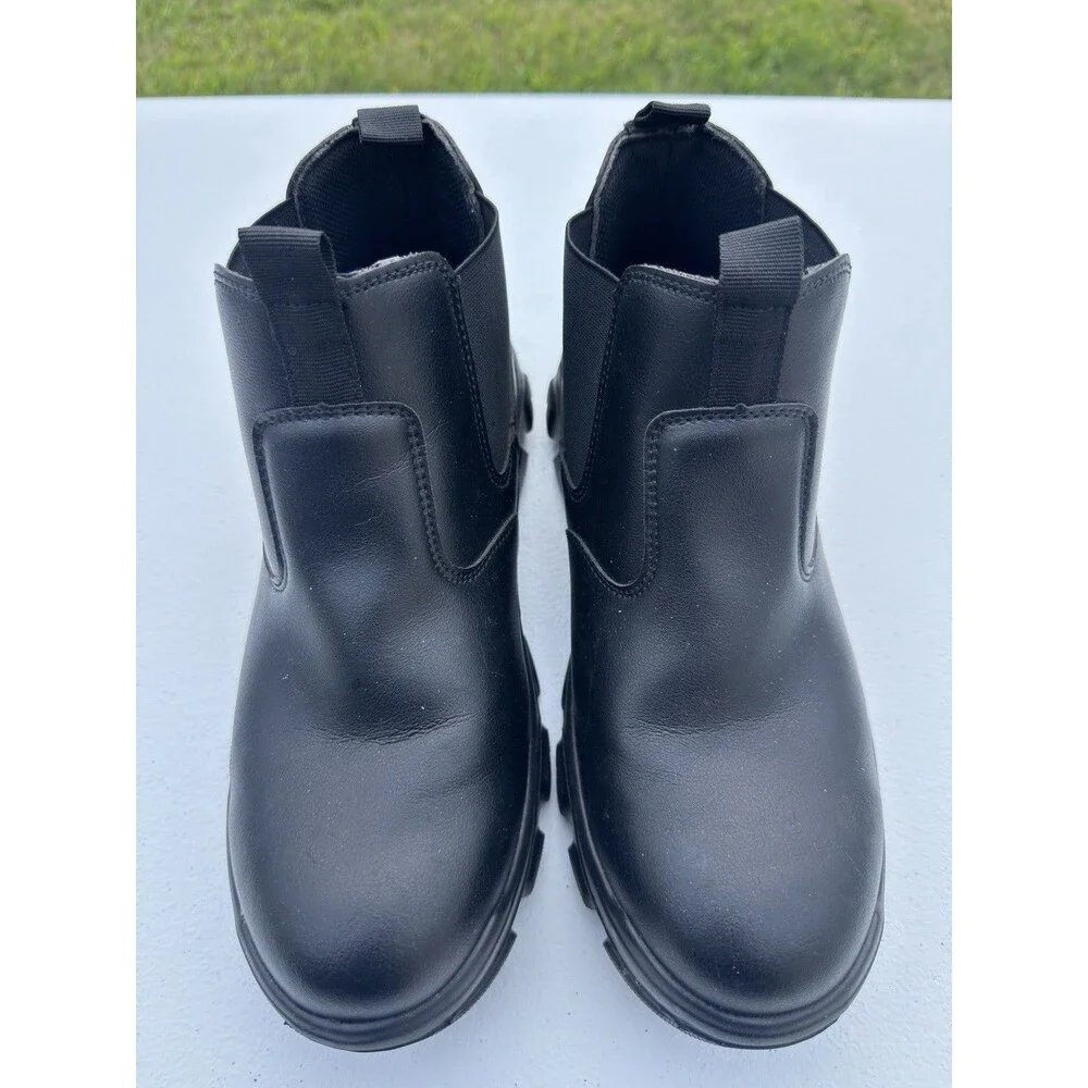 MBBKV Men's Chelsea Boots Soft Toe Slip On Lug Sole Casual Streetwear EU 42